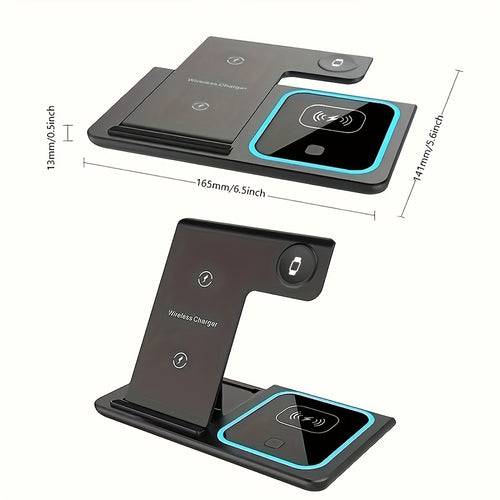 3in 1 Fast Charging Station, Folding Wireless Charger