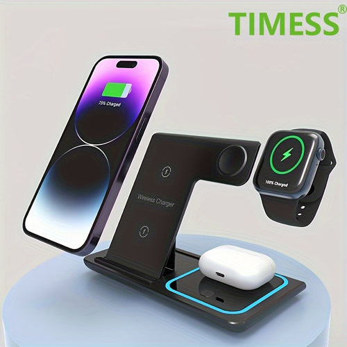 3in 1 Fast Charging Station, Folding Wireless Charger